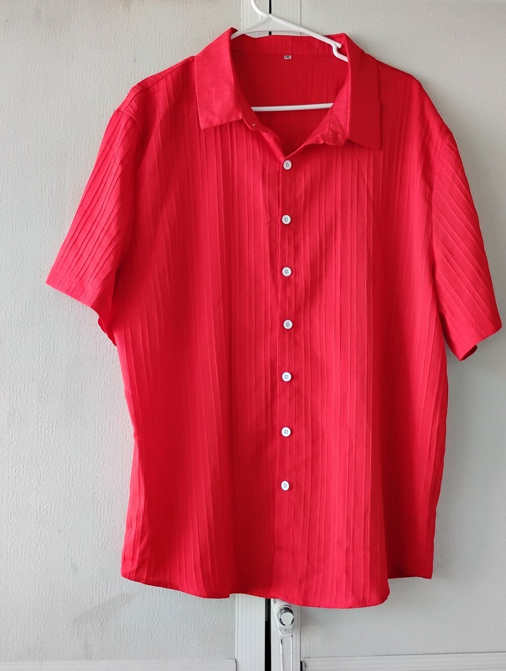 Men's Short-Sleeve Button-Up Shirt - Red